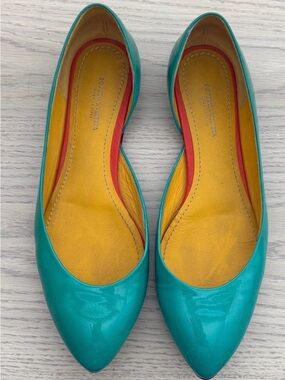 Bottega Veneta D'orsay Patent Leather Pointed Ballet Flats